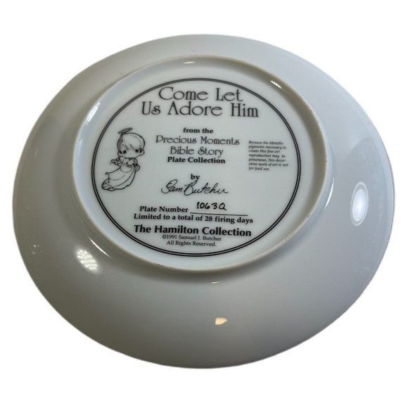 Precious Moments nativity Plate COME LET US ADORE HIM Bible‎ Story Christmas - Picture 5 of 6